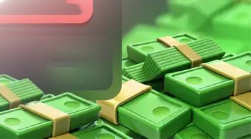 Image of neatly stacked green bundles of cash, representing the cashback bonus at Money-X Online Casino.