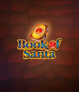 Experience the joyous spirit with the Book of Santa game by Endorphina, showcasing an intricately designed golden book adorned with Santa's iconic symbol. This image conveys the warmth and excitement of Christmas, set against a softly glowing red background. Great for holiday season gaming, promising a charming adventure. 